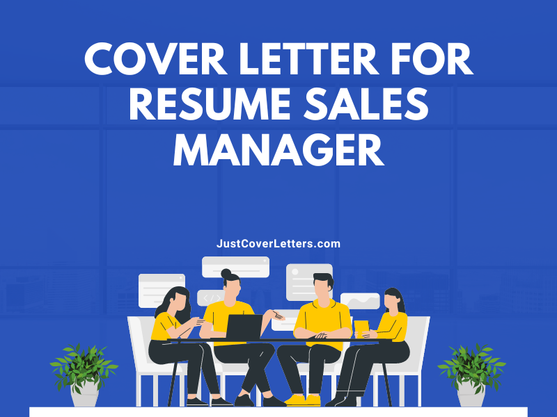 Cover Letter for Resume Sales Manager