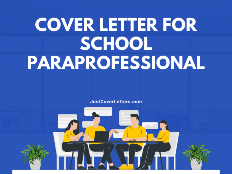 Cover Letter for School Paraprofessional – Just Cover Letters